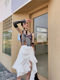Y2k Halter Top Summer 2021 Women Fashion Klimt Aesthetic Mesh Cami Top Croptop Print Bustiers Corsets Top