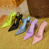 Pink High Heels Women's 2025 New Pointed French Fine Heel Muller Shoes Casual Wear Head Head