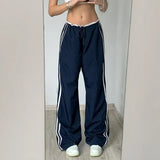 Vintage Striped Piping Sweatpants-Outfit