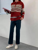 Half Zip Christmas Knit Pullover- Outfit
