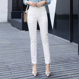 Pants Women Spring Bodycon Slim Ladies Formal Suits Trousers High Waist Workwear Female Pantolones Casual Woman