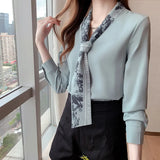Temperament Chiffon Shirt Female Design Sense Hong Kong Wind Minority Light Ripe Shirt Early Autumn 2025 New Long Sleeve