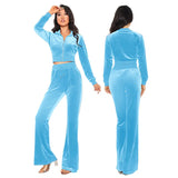 Women's Autumn 2023 New Women's Suit Leisure Fashion Velvet Cardigan Slim Two-Piece