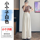 Anti-Frinkle Silk Linen Pants Women Summer Thin Ice Silk Cotton High Waist Hanging Mountain Suit Wide Leg