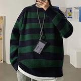 Sweater Women Pullovers Knit Casual Striped Pullovers Jumper Warm Teen Gril Streetwear Knitwear Sueters De