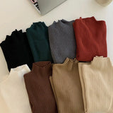 2021 chic Autumn winter Sweater Pullovers Women Long Sleeve casual turtleneck warm basic Sweater knit Jumpers