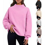 Fashion Casual Velvet Dress Women's Thick Half-High Collar Loose Women's Clothing In Autumn And Winter