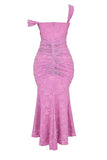 Purple Lace Floral Frill Corset Maxi Dress-Outfit