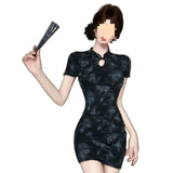 New Chinese Style Young Improved Cheongsam Short Tight-Up Dress Live Female Anchor