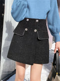 Tweed Sparkle Buttoned Mini Skirt- Outfit