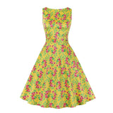 Summer Pin Up Print Casual Party Dress 2022 Women Sleeveless Retro Robe 60s 50s Vintage Rockabilly Swing Dress