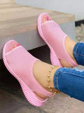 Women Shoes 2022 Mesh Fish Platform Shoes Women's Closed Toe Wedge Sandals Ladies Light Casual Sandals Zapatillas