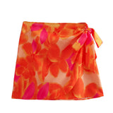 Summer Women's Print Corset Short Vest Tie Knot
