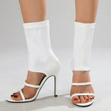 Women's Shoes Summer Women's High-Heeled Sandals 2024 Summer New Elastic Cloth Slippers With Open Toes And High