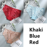 Sexy Low Waist Women's Underwear Lace Plus Size Seamless Panties Breathable Lingerie Female Briefs Solid Hollow