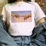 t shirt vaporwave Michelangelo women fashion new harajuku tshirt Casual korean style Graphic hip hop t-shirt