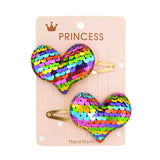 Sequins Cartoon Love Heart Crown Hair Clips for Girls Handmade Boutique Hairpins Baby Clips Kids Hair Accessories