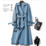 Zingj Female In The Long 2024 Spring And Autumn New Korean Version Of Large Size Popular British Wind Coat Over The Knee Black Coat