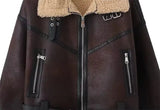 And Winter New Fur One-Body Jacket Sweet Cool Hot Girl Women's Fashion Street Trend Lapel Short Biker