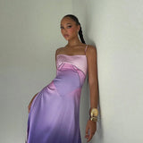 Purple Gradient Spaghetti Strap Maxi Dress- Outfit