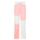 Women's Bodycon Jeans woman Fashion Patchwork Harajuku Aesthetic Pants Jeans for women High Waisted Denim 90s