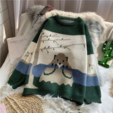 new autumn clothes Japanese cartoon pattern sweater women lazy wind loose fall and winter outer wear pullover knit