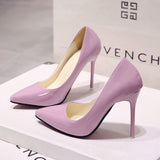 Black High-Heeled Women 2025 New Fine Heel In Fairy Net Red Leather Pointed Single Shoe