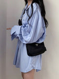 Harajuku Oversize Loose Casual Shirt Women Korean Fashion Wind Lazy Female Long Sleeve Blouse Chic Preppy Style Y2K