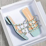 New External Wearing Rivet Slippers Women Lazy Heel Sandals Half-Taker Size