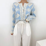 Autumn 2020 Embroidered Sweater Cardigan Women Button Up Knitted Sweater Long Sleeve Korean Fashion