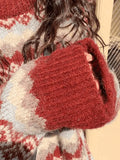 Christmas Jacquard Knit Sweater-Outfit