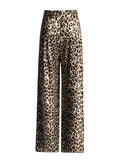 Zingj Trend Wind Straight Pants 2024 Summer New Fashion Leopard Print Design Sense High Waist Wide Leg Casual