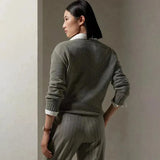 Patchwork Bear Knit Pullover Sweater-Outfit