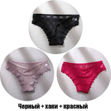 Floral Lace Women's Panties Female Hollow Out Mesh Briefs Transparent Low Rise Underwear Ladies Big Size Lingerie