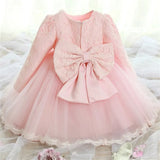 Winter Dress For Girl Long Sleeve White Baptism Dresses 1 Year Girl baby Birthday Dress Toddler Girl Lace Christening