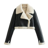 New Women's Collar Fur All-In-One Double-Sided Short Jacket