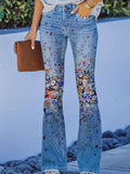 Zingj Plus Size Women's 2024 Ebay Large Size Women's Casual Pants Digital Print Pattern Pants-Outfit