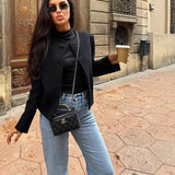 Women's Solid Color Coat 2025 Spring Commuter Leisure Buckle Dress Short Long-Sleeved Round-Neck