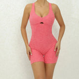 Scrunch Hollow Sport Short Jumpsuit Unitard Gym Women Romper Sexy Backless Monkeys Yoga Playsuit Female Fitness