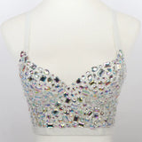 Handmade Sequin halter bustier corset crop top women summer indie tank party y2k top clubwear Cropped tube womens tops