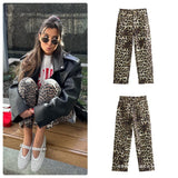 2025 Summer New High Waist Leopard Print Straight Print Women's