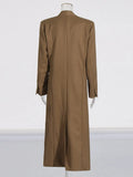 Temperament Commuting Wind Irregular Coat 2025 Summer New Personality Splicing Tie Deconstruction Design Long Windwear