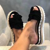Bowknot Sandals 2020 Summer Cute Casual Daily Comfy Slip On Platform Ladies Sandals Dress Party Peep Toe Female