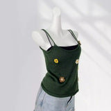 Zingj Bird Original Hand Hook Flower Series Sling Vest My AL Son Sweater Female Summer Outside