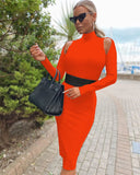 Bandage Dress 2022 Autumn Winter Long Sleeve Bandage Dress Bodycon Women Hot Pink Sexy Party Dress Evening Club