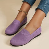 Weaving Net Surface Round Head Flat Single Shoes Women Shallow Casual Flat And Lazy Happy Shoes