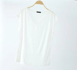 2020 Summer T-Shirt Women Casual Tees Short Sleeve Solid Color Model Tops Korean Clothes camiseta