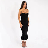 Solid Long Flared Two-piece Crop Sleeve Midi Dress- Outfit