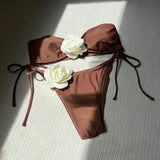 2024 Color Rose Brae With Drawstring Strap Split Swimsuit