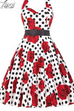 Women Polka Dot Dress Big Swing Vestidos Retro Robe Casual Prom Rockabilly Party Dress 50s 60s Pinup Vintage